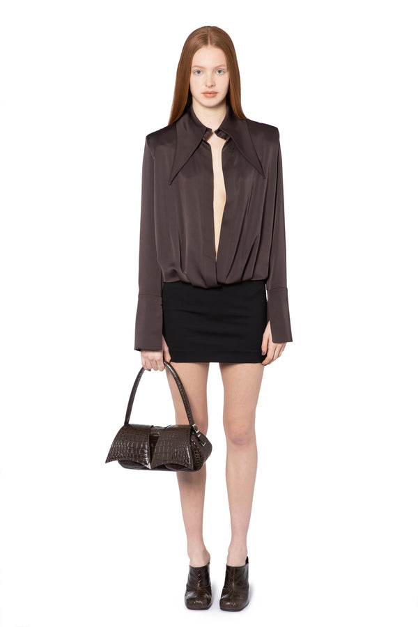 Dara Mini Dress In Bitter Chocolate