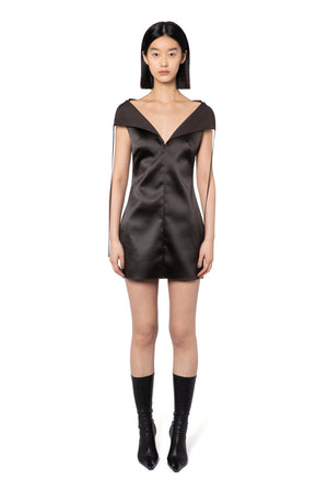 Prue Mini Dress In Bitter Chocolate