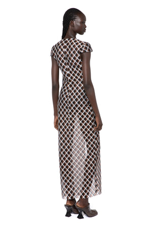 Seer Midi Dress In Organza Check