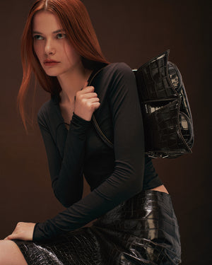 Serpina Top In Brown Melange