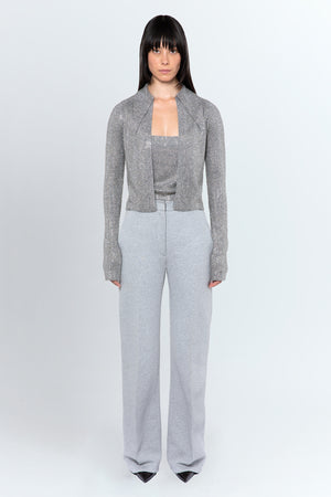 Vitara Embellished Knit Cardigan in Grigio