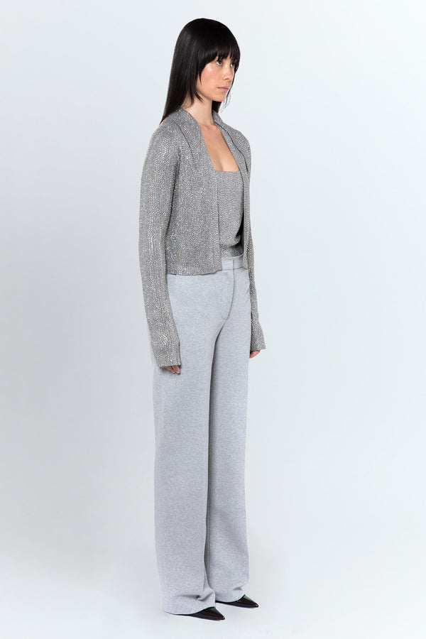 Vitara Embellished Knit Cardigan in Grigio