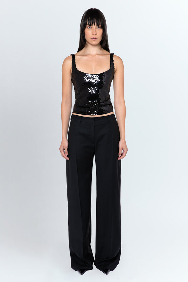 Hornet Tank In Nero Sequin