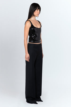 Hornet Tank In Nero Sequin