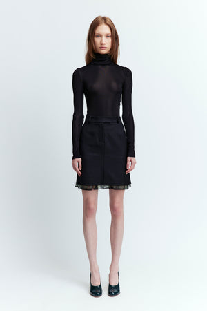 Moss Mini Skirt in Twill Tailoring