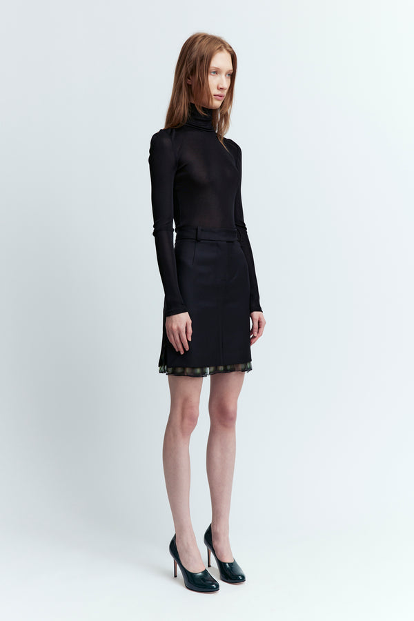 Moss Mini Skirt in Twill Tailoring