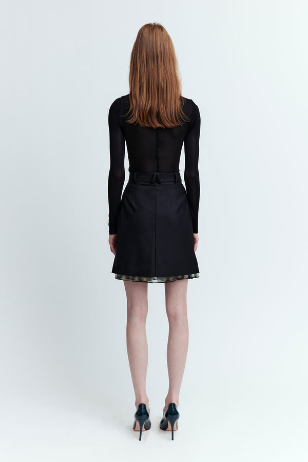 Moss Mini Skirt in Twill Tailoring