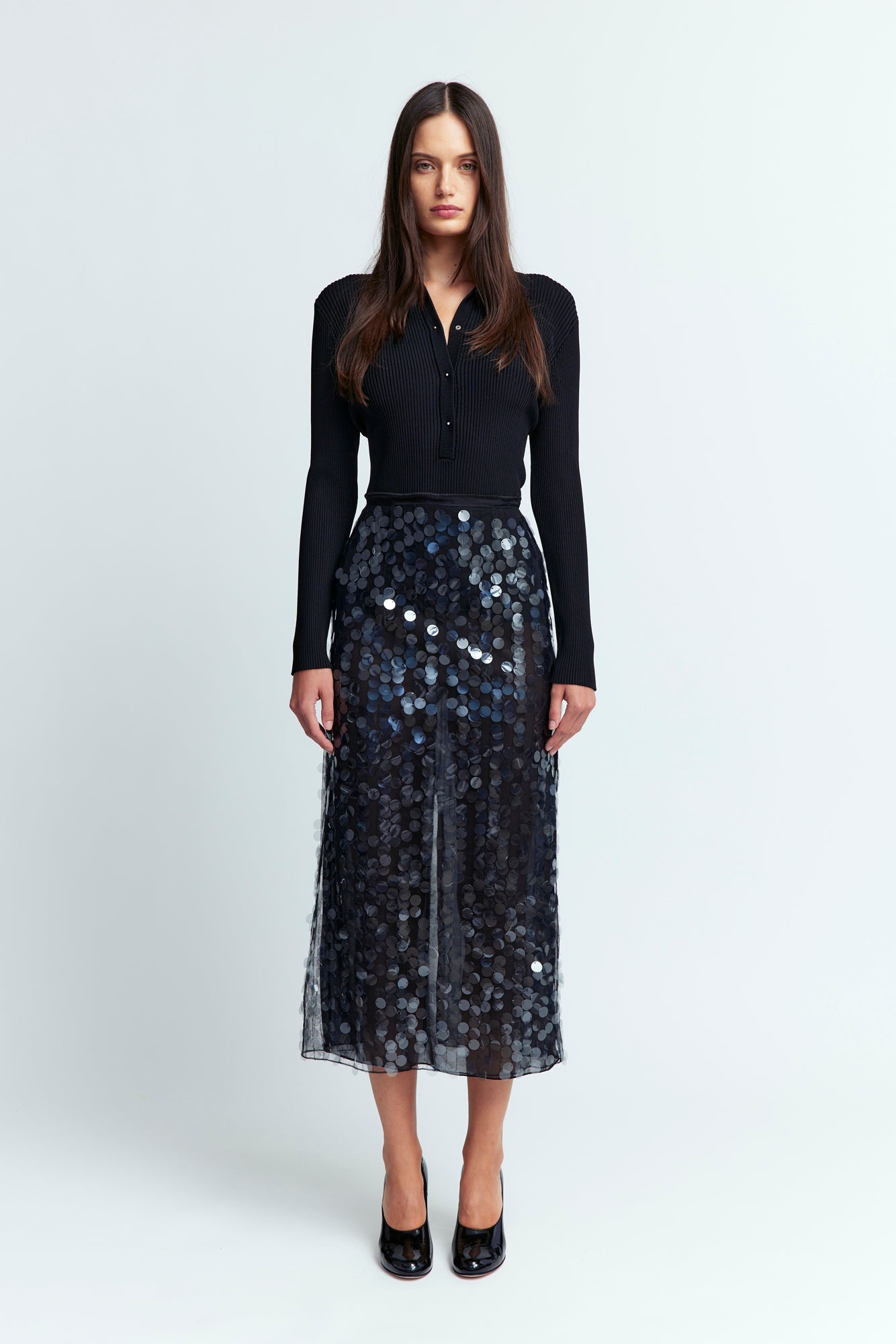 Dia Midi Skirt in Sequin