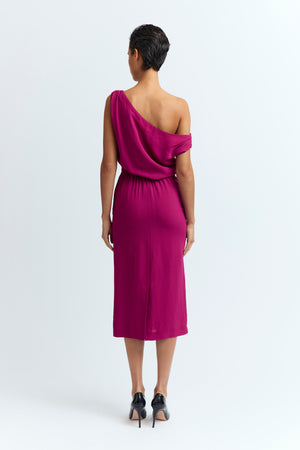 Kira Midi Dress in Crepe