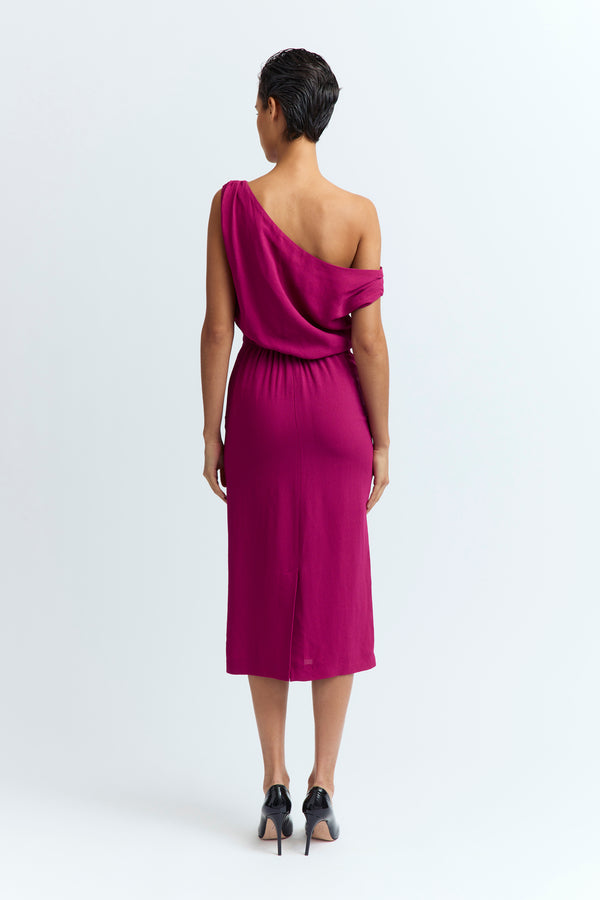 Kira Midi Dress in Crepe
