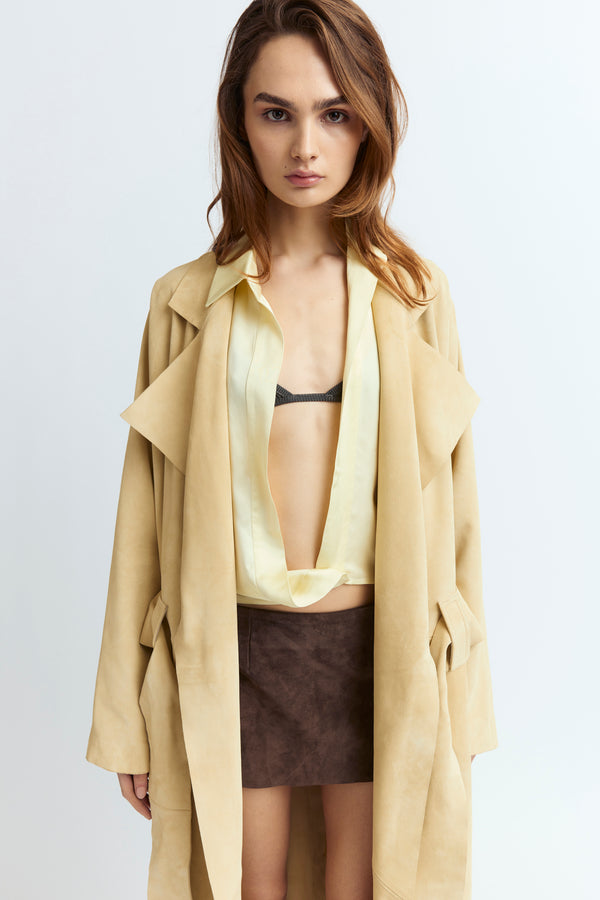 Cinzia Coat in Suede