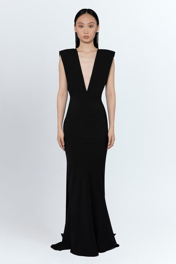 Sina Gown In Jet Black