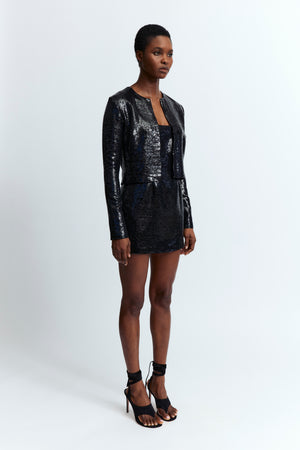 Keid Cardigan in Linen Sequin