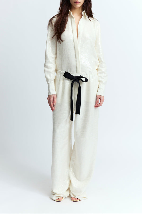 Ima Trousers in Linen Sequin