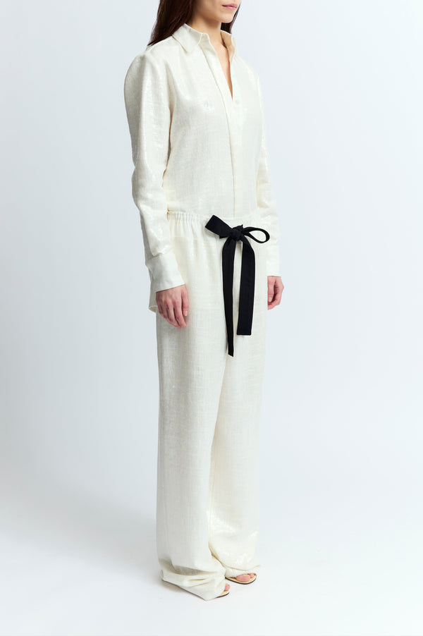Ima Trousers in Linen Sequin