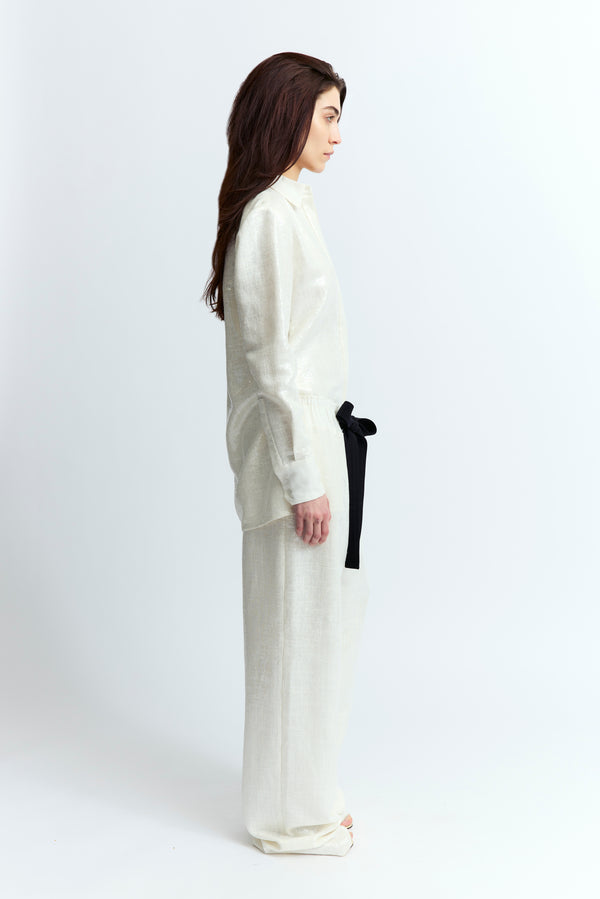 Marley Shirt in Linen Sequin