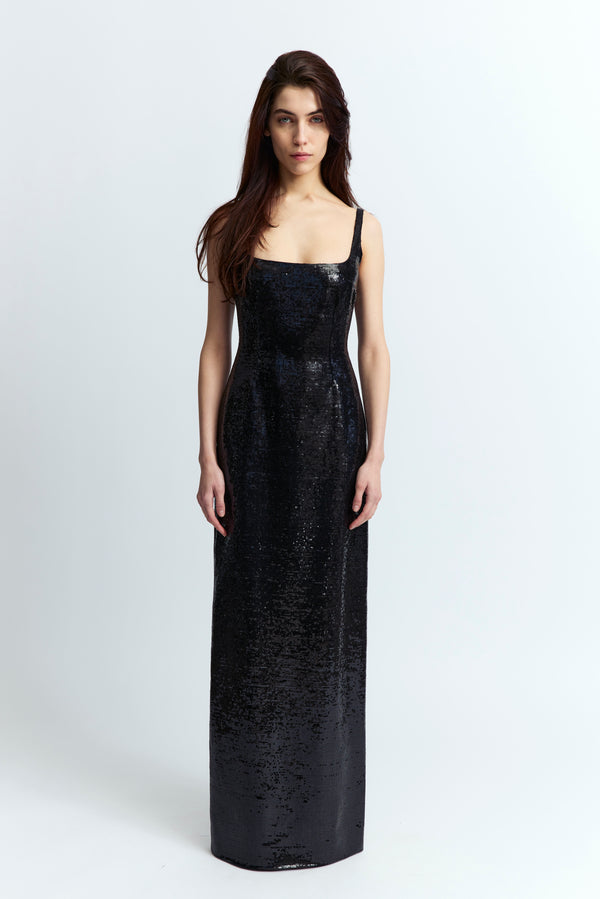 Electra Gown in Linen Sequin