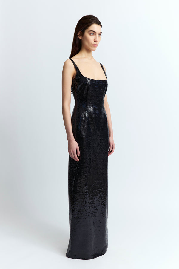 Electra Gown in Linen Sequin