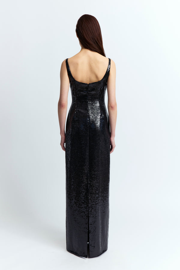 Electra Gown in Linen Sequin