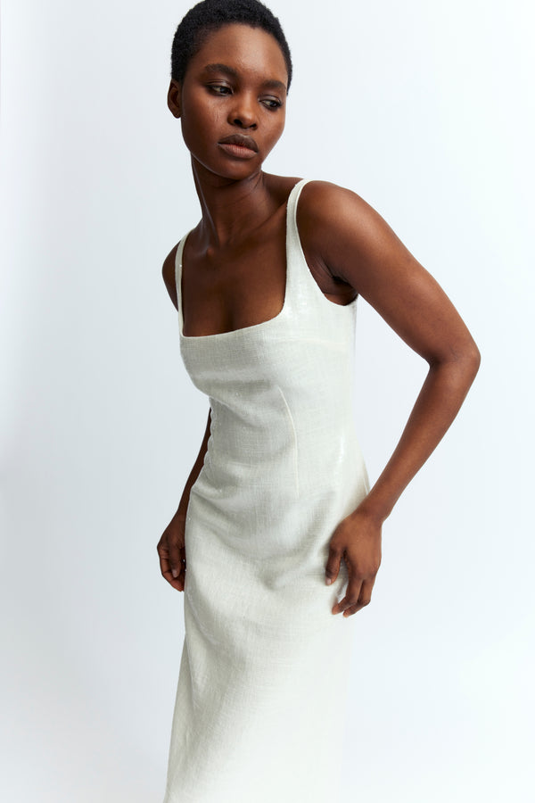 Electra Gown in Linen Sequin