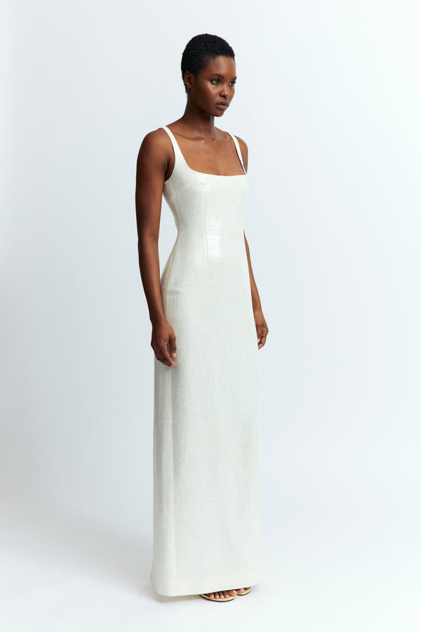 Electra Gown in Linen Sequin