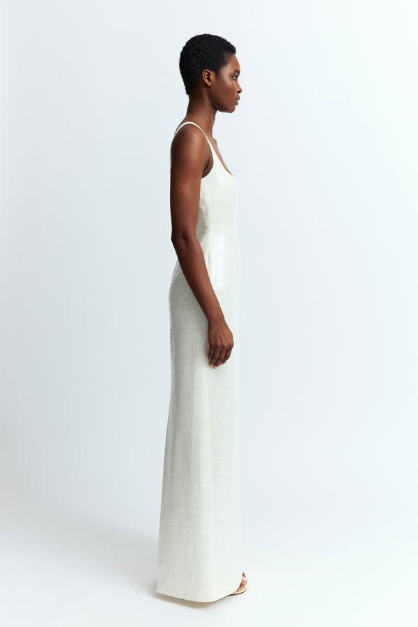 Electra Gown in Linen Sequin