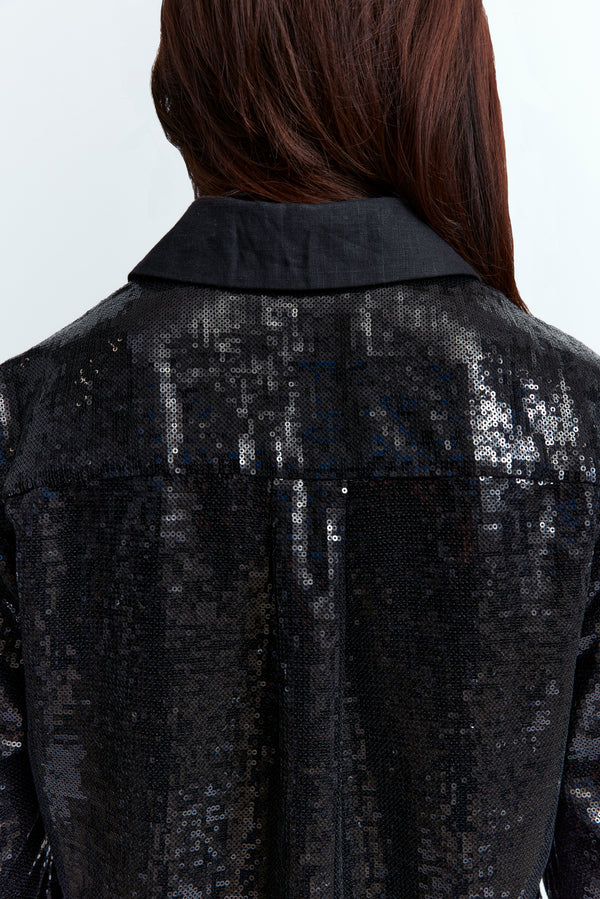 Marley Shirt in Linen Sequin