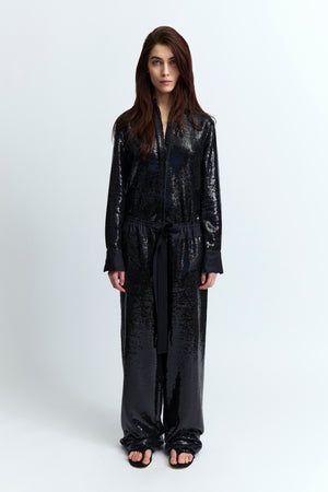 Marley Shirt in Linen Sequin