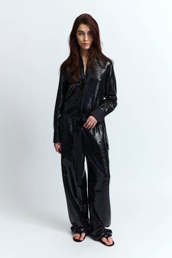 Marley Shirt in Linen Sequin