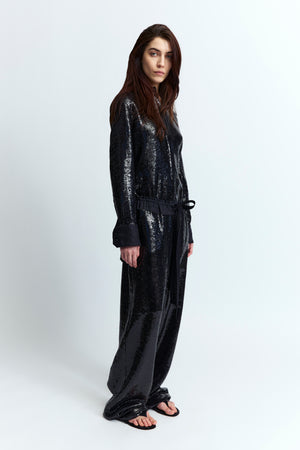 Marley Shirt in Linen Sequin