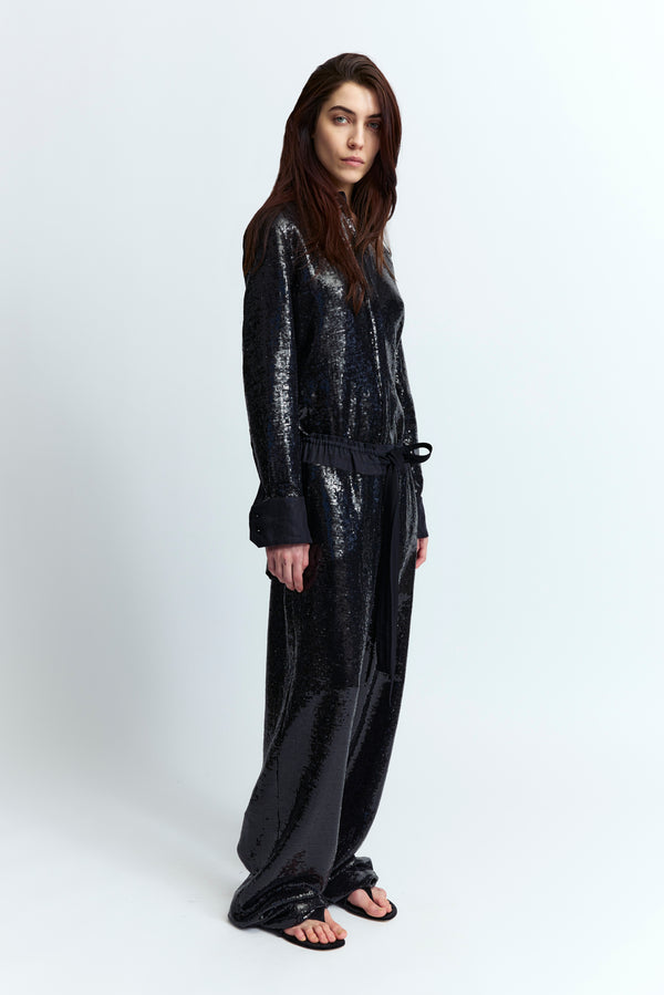 Marley Shirt in Linen Sequin