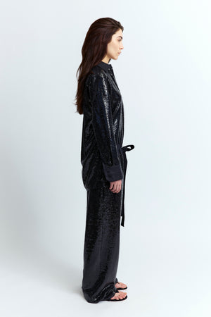 Marley Shirt in Linen Sequin