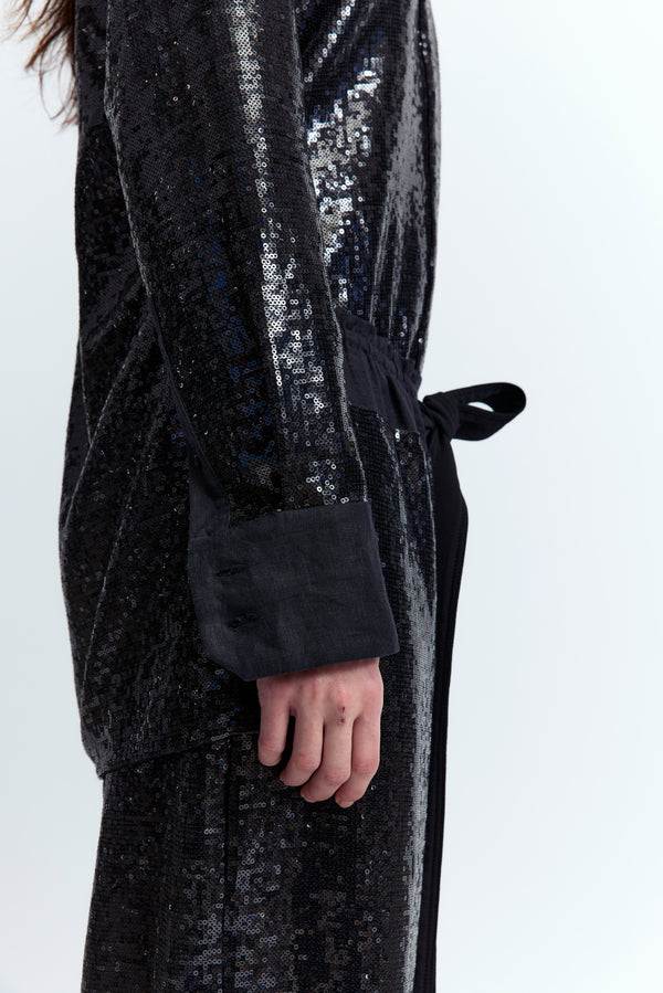 Marley Shirt in Linen Sequin