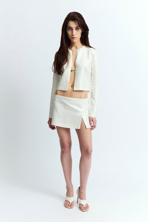 Minerva Skirt in Linen Sequin
