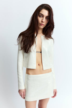 Keid Cardigan in Linen Sequin