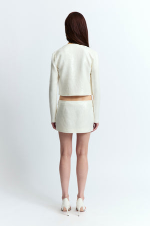 Keid Cardigan in Linen Sequin