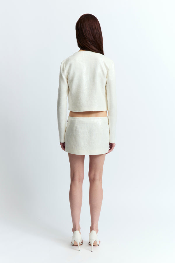Keid Cardigan in Linen Sequin