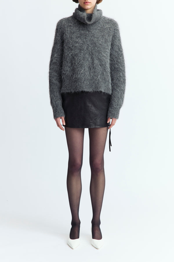 Roll Neck Sephia Jumper in Knit
