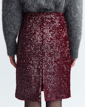 Delta Midi Skirt in Textured Sequin