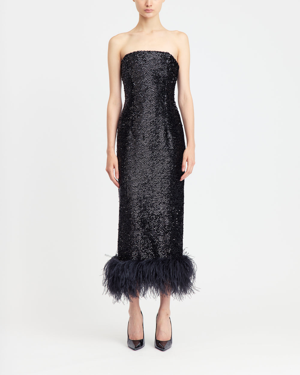 Minelli Midi Dress in Textured Sequin