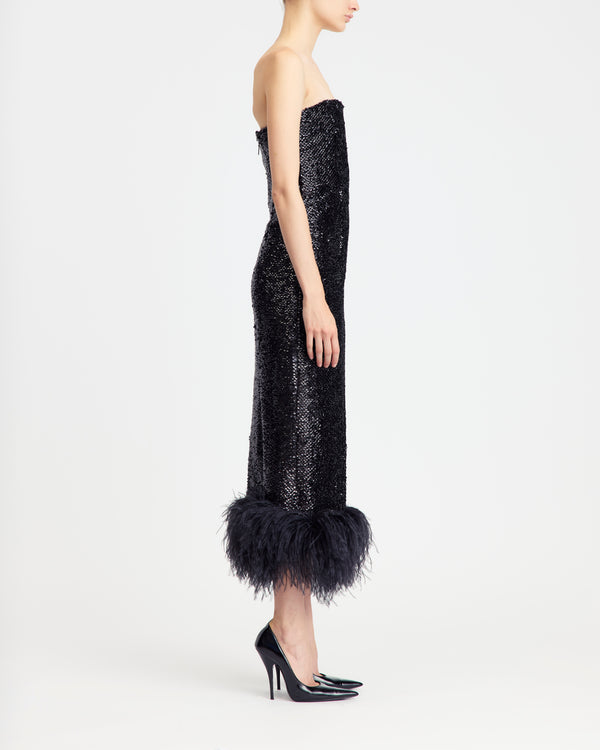Minelli Midi Dress in Textured Sequin