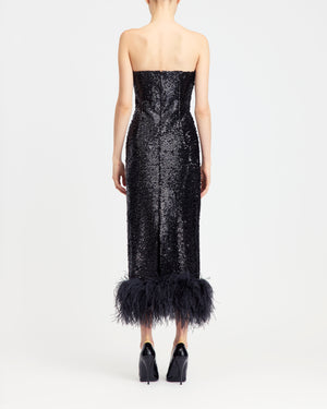 Minelli Midi Dress in Textured Sequin