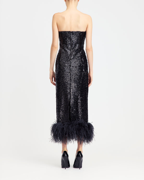 Minelli Midi Dress in Textured Sequin