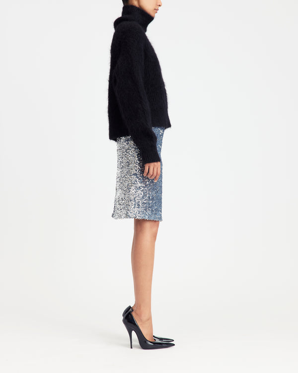 Delta Midi Skirt in Textured Sequin