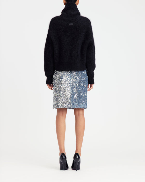 Delta Midi Skirt in Textured Sequin