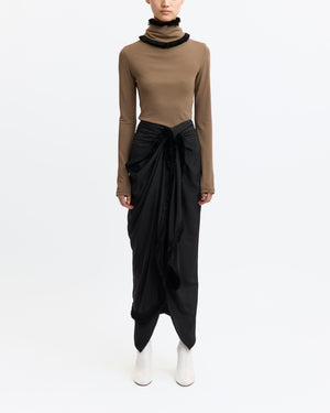 Tanaro Midi Skirt in Flat Satin
