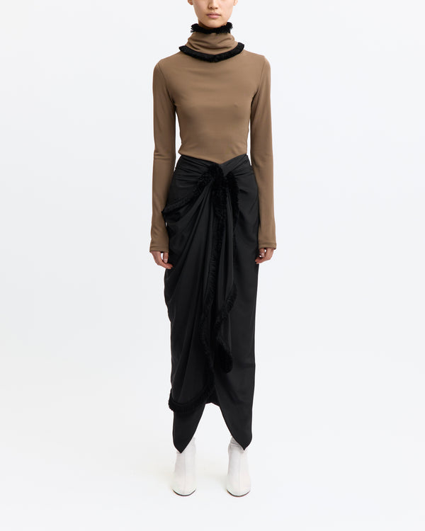 Tanaro Midi Skirt in Flat Satin