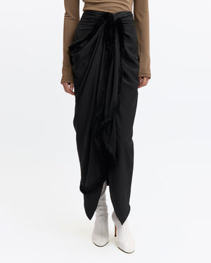 Tanaro Midi Skirt in Flat Satin
