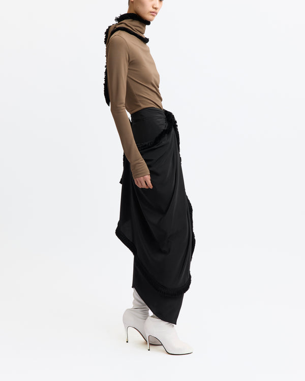 Tanaro Midi Skirt in Flat Satin