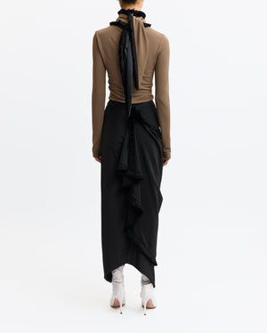 Tanaro Midi Skirt in Flat Satin
